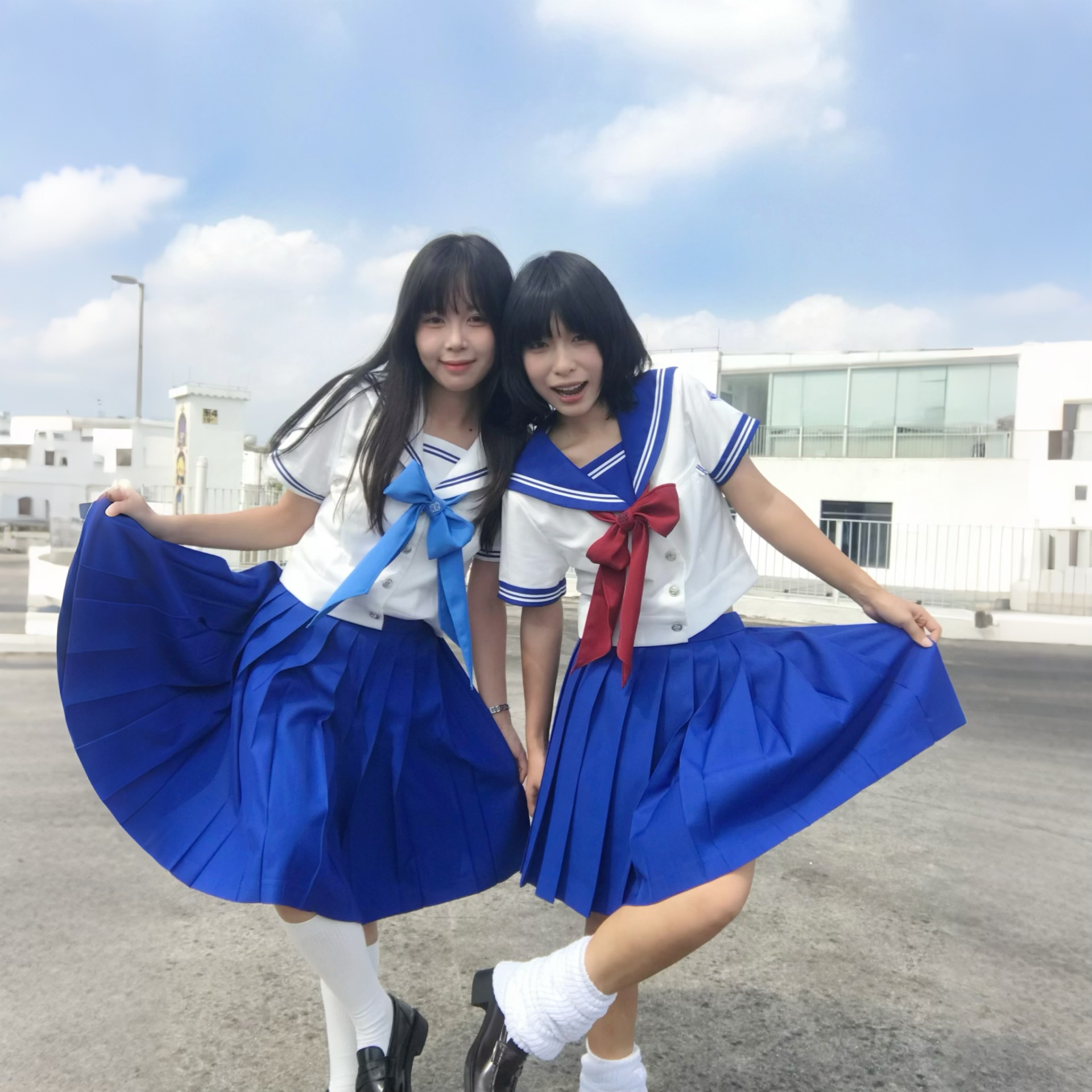 井川南/原创JK水手制服套装短袖衬衫水手服上衣格裙校供感半身裙