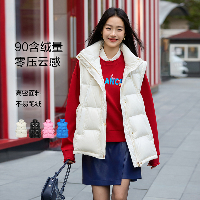EP YAYING雅莹女装 木拉白鸭绒面包羽绒马甲 秋冬新款Y005B