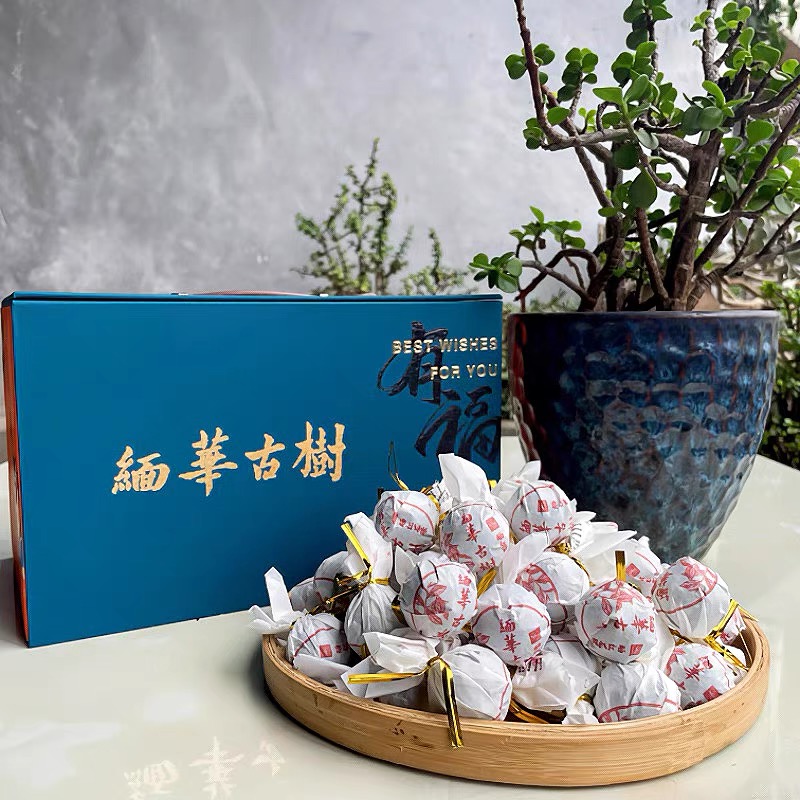  缅华古树2号基地晒红龙珠春茶入口香甜柔和自然晒干不上火 66颗