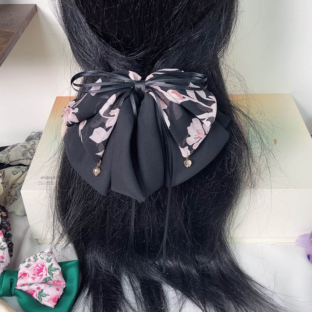 皮质非金属蝴蝶结发夹