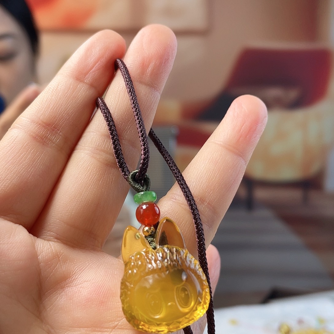 蜜蜡未镶嵌裸石琥珀吊坠