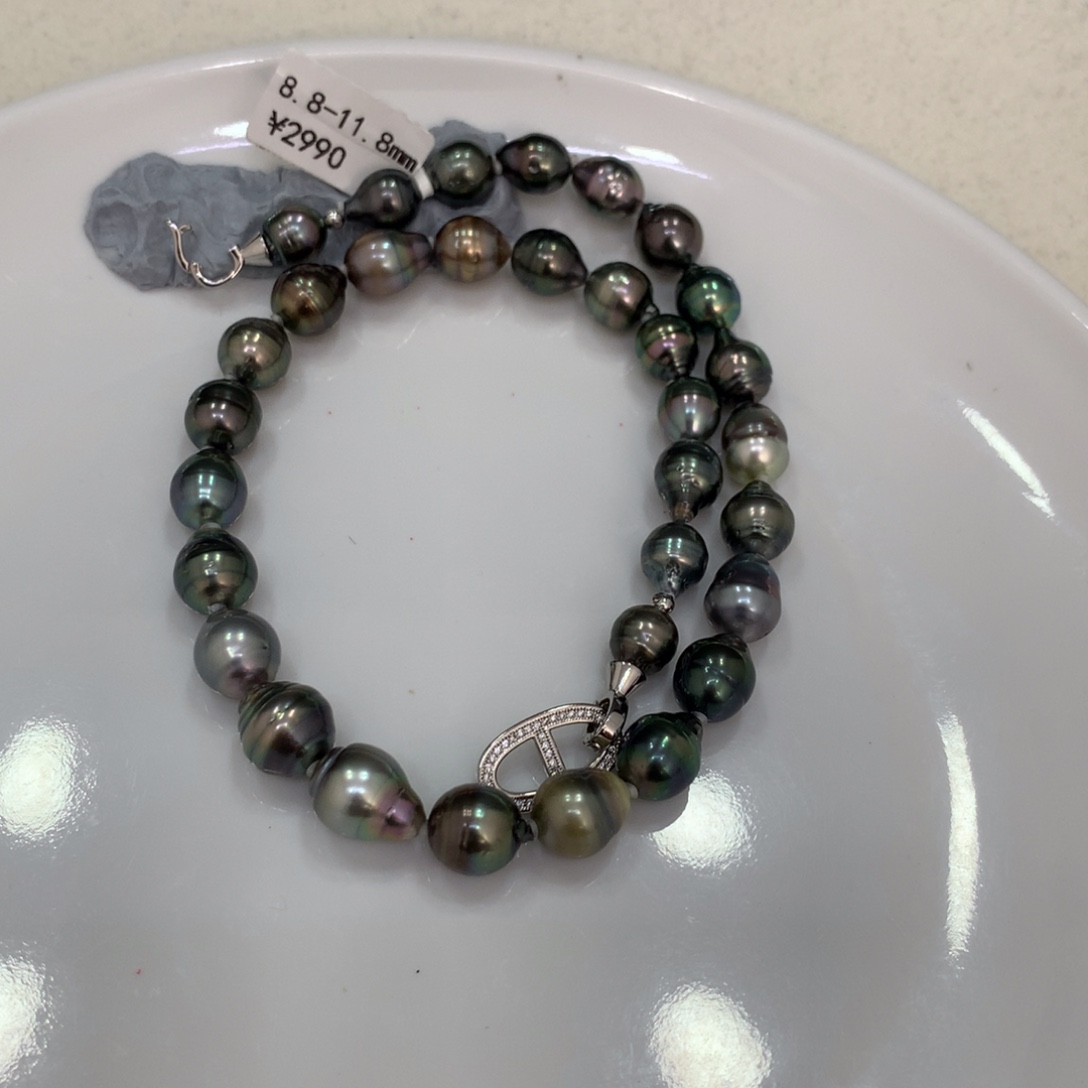 未镶嵌颈饰海水珍珠8.8-11.8mm大溪地满串玉