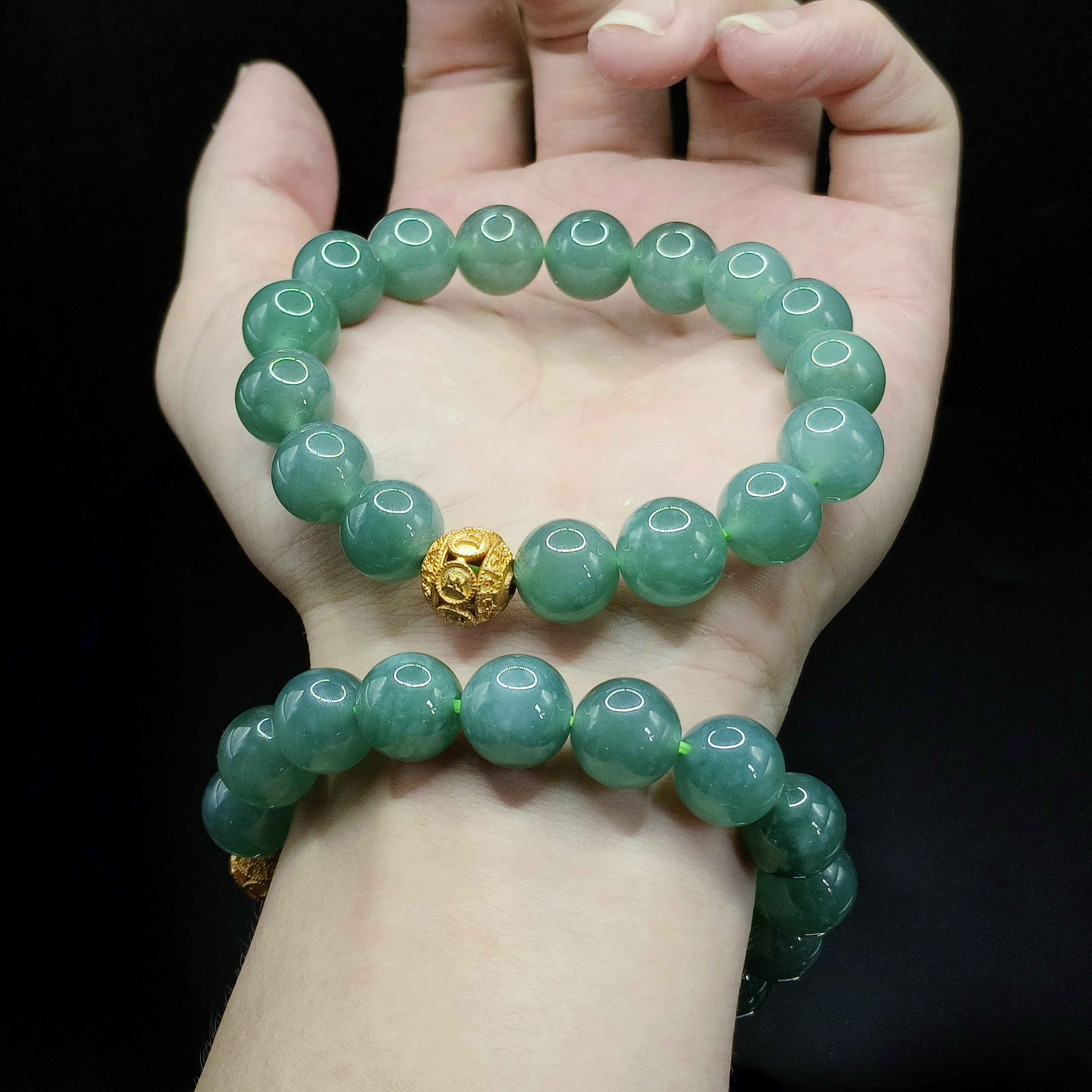 【老涂精选】翡翠单圈手串GS【多样性发其一】约11mm+