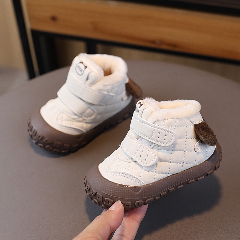 冬季婴幼儿软底学步鞋保暖加绒棉鞋01-2-3岁小童防滑包头学步鞋潮