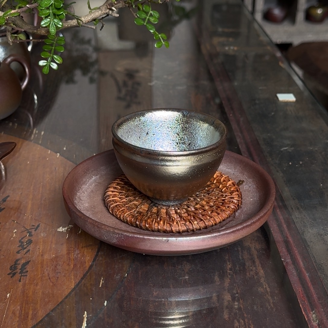 建水紫陶柴烧茶具主人杯