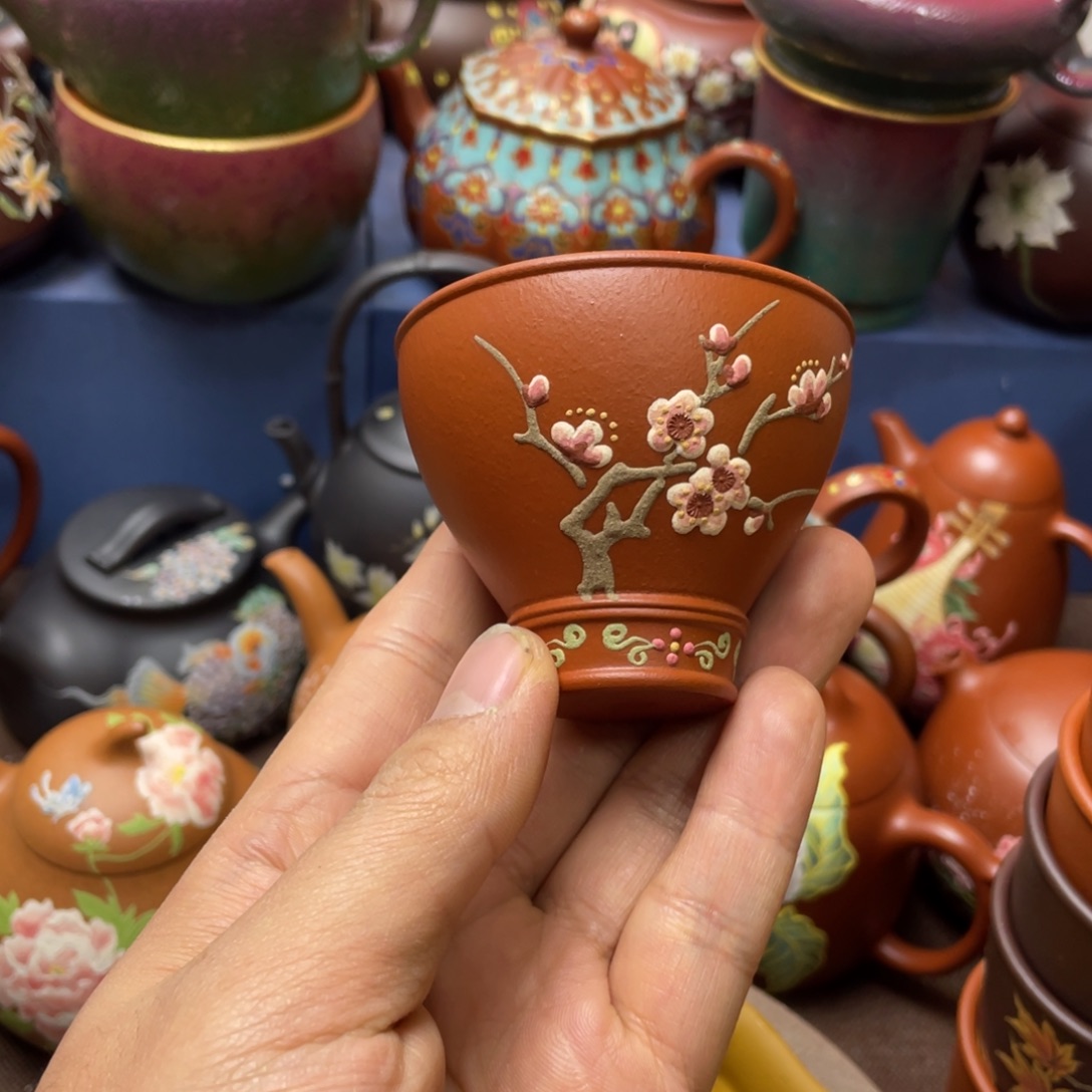 茶杯红泥紫砂主人杯80cc