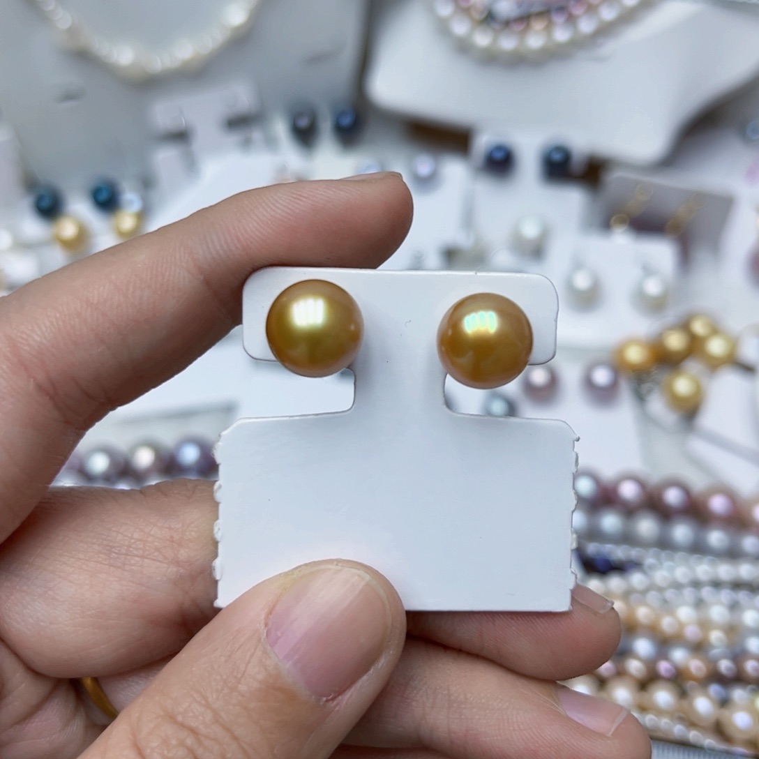 淡水珍珠耳饰银S925镶嵌