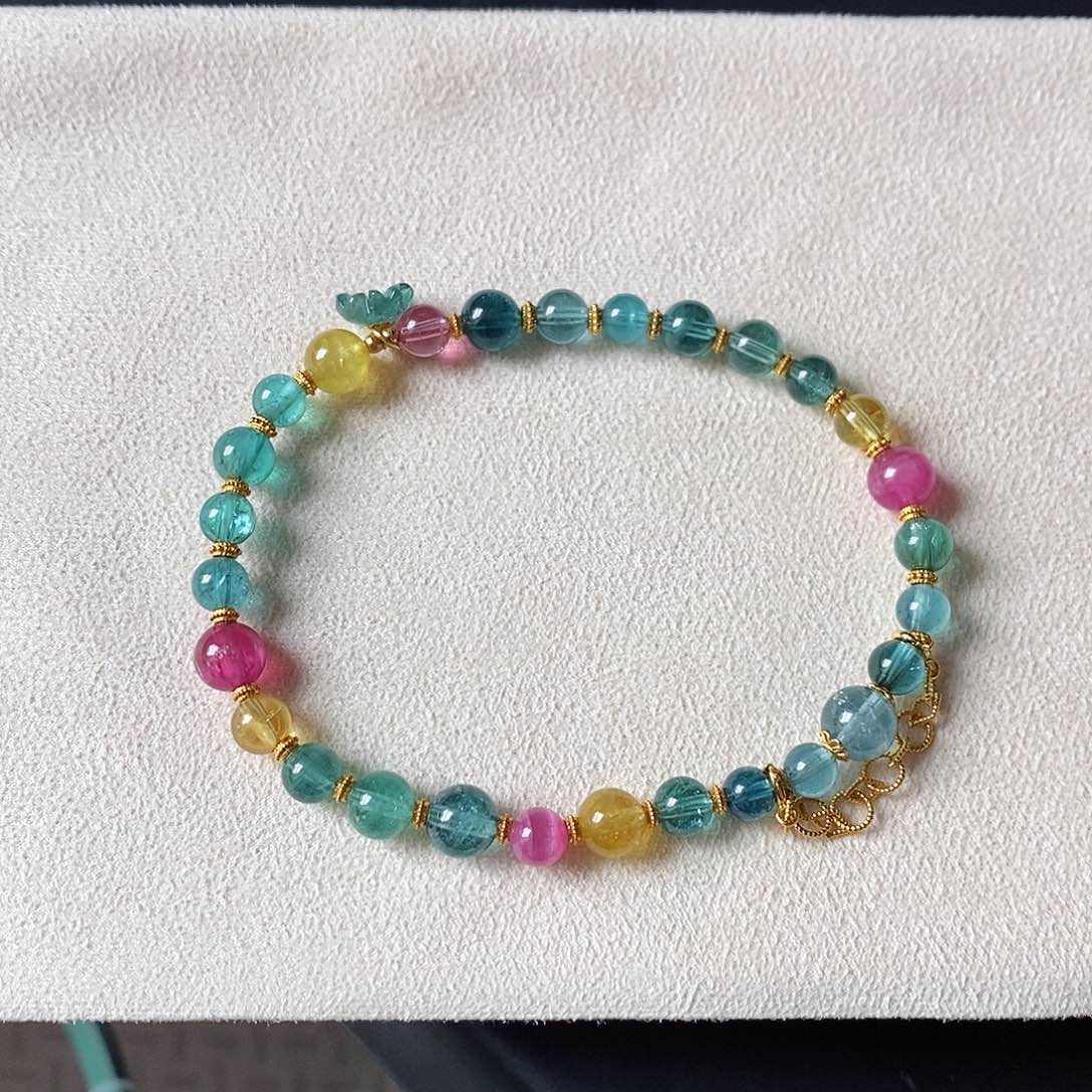 碧玺碧玺手链18K金镶嵌