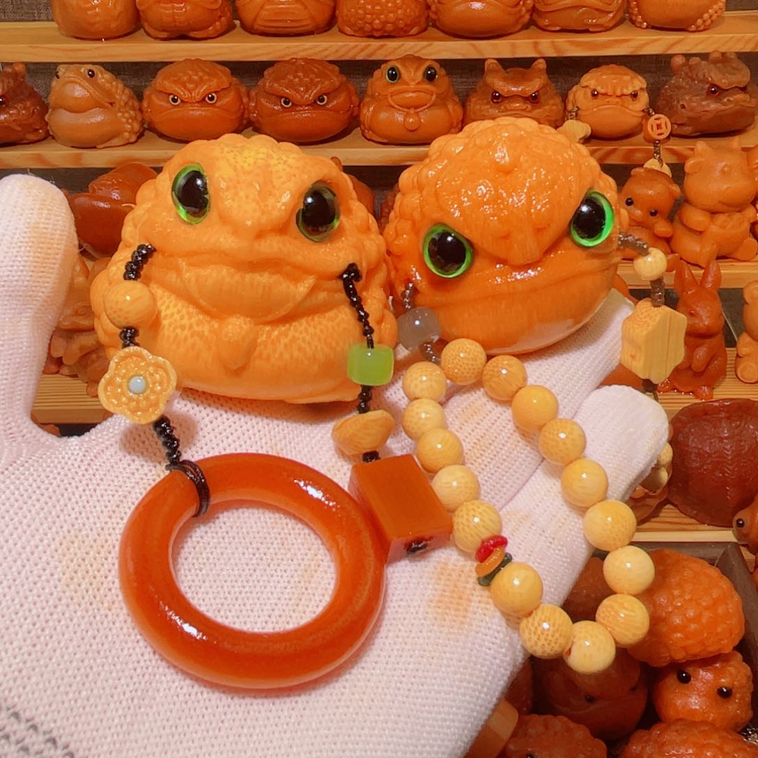 竹逆*蝶实心竹手把件雕刻