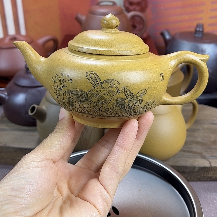 紫砂茶壶宜兴紫砂壶微瑕底嗑