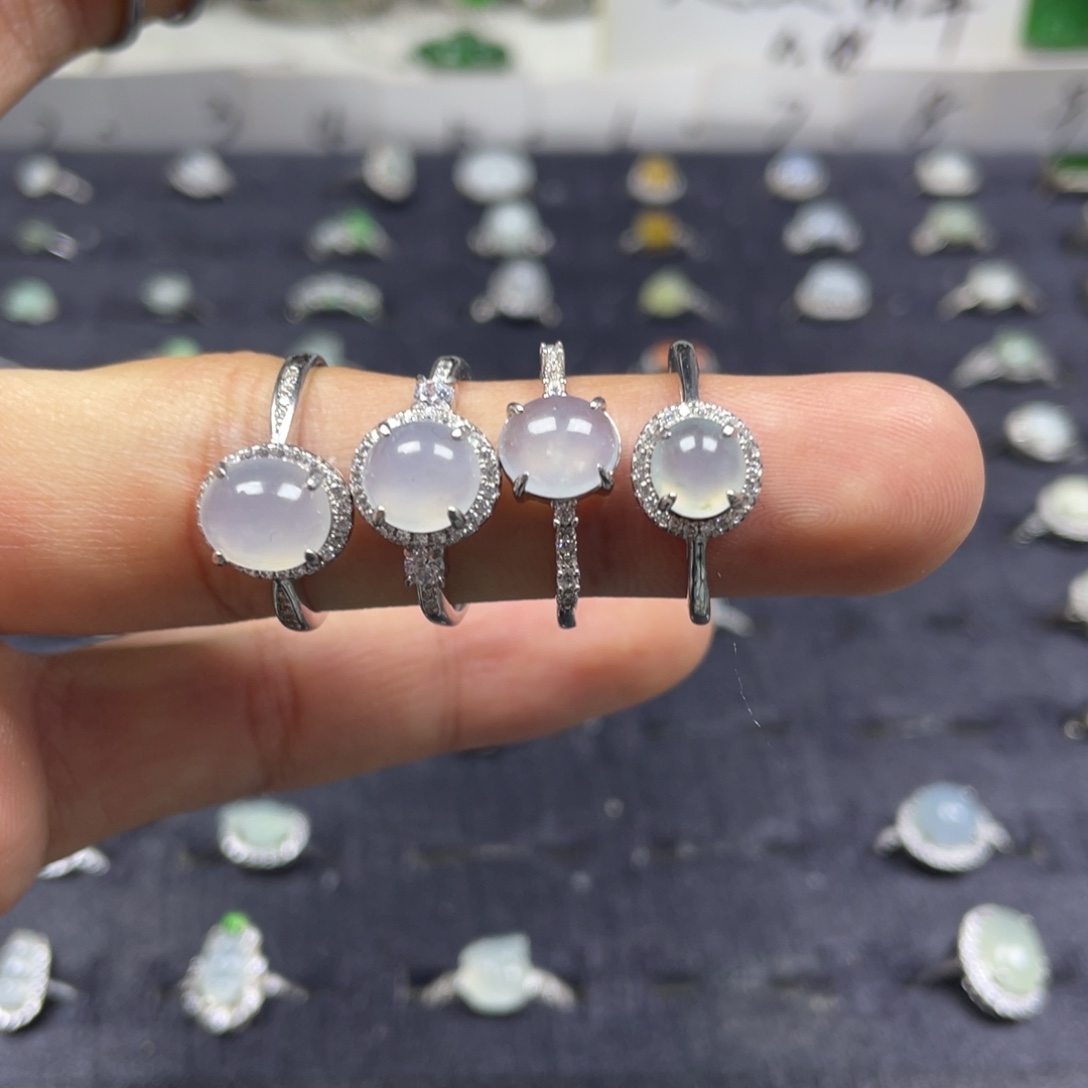 翡翠银S925镶嵌戒指