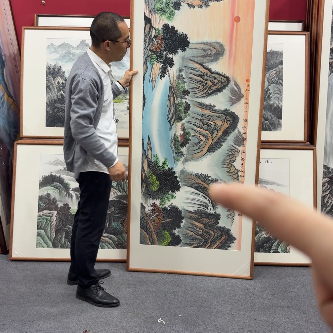 国画带框绘画210/80尺寸