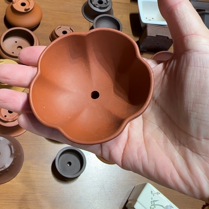紫砂花盆半手工制作
