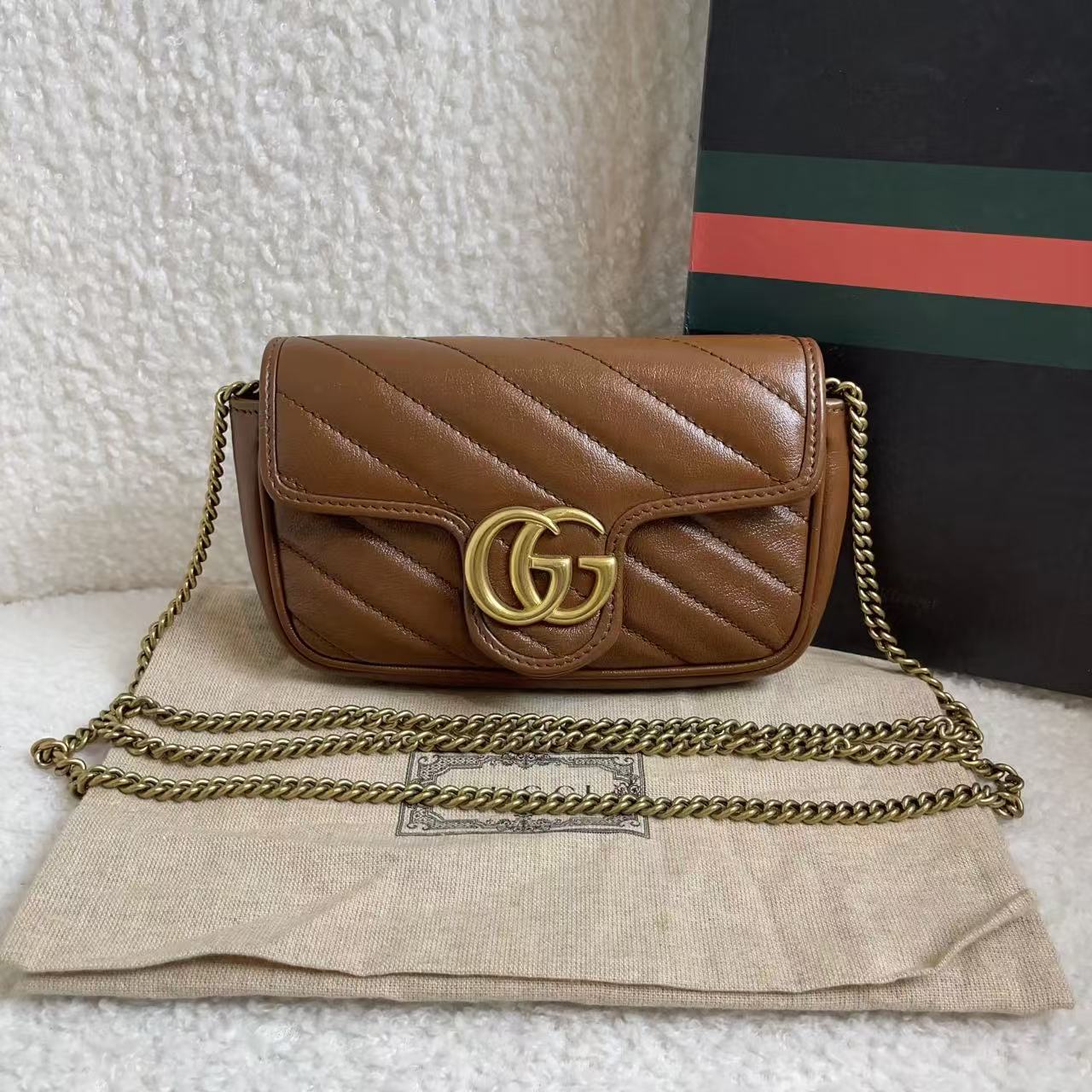99新 GUCCI/古驰 棕色马蒙 mini/88068620/12期免息/代卖服务