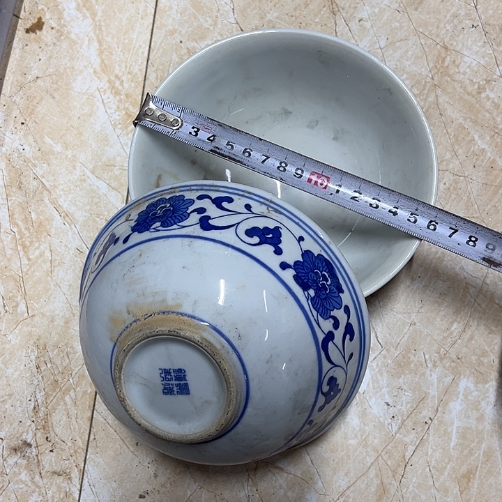 陶摆件2个15.5厘米芙蓉花碗