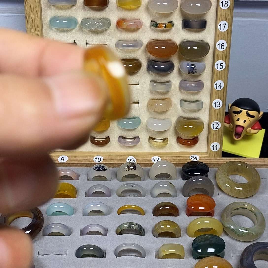 玛瑙/玉髓合金戒指港码9直径15