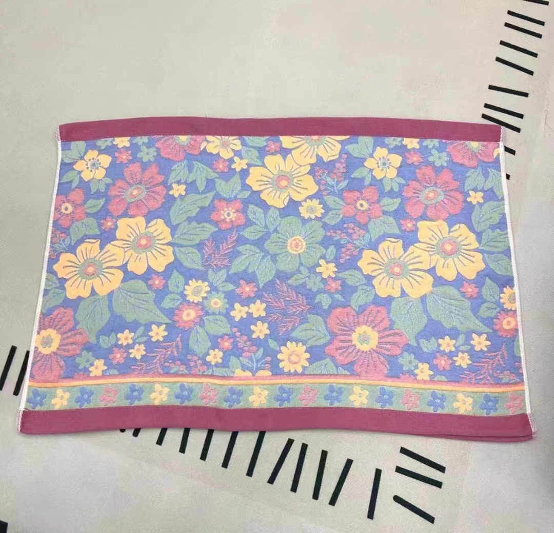 【彩色花朵】52*78cm枕巾舒适亲肤柔软枕巾一对装 四季可用