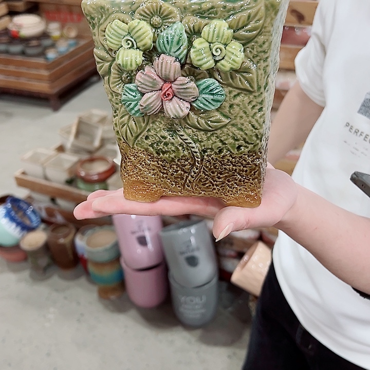 有孔，凑单福利满10元发货陶瓷多肉花盆！