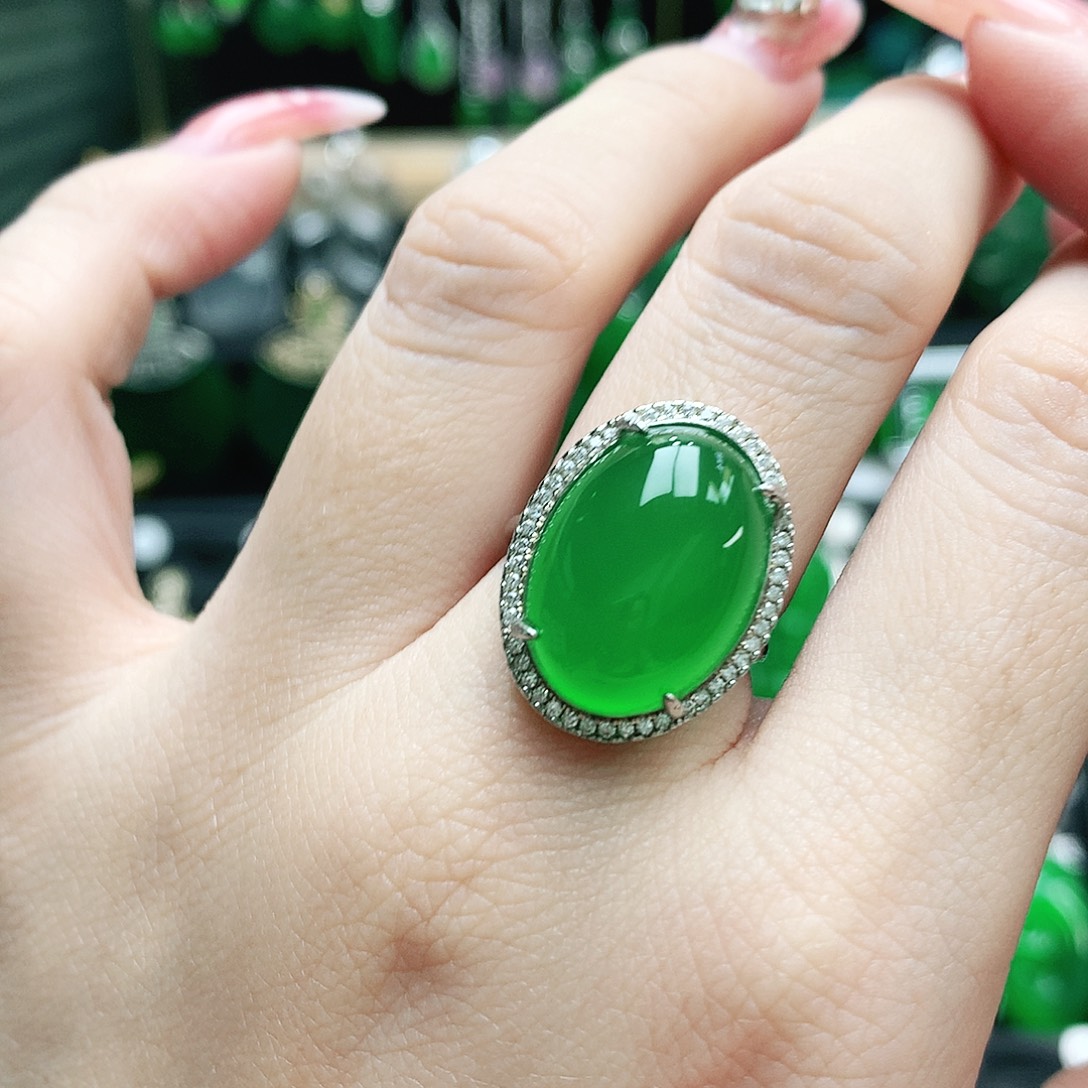 玛瑙/玉髓银S925镶嵌戒指