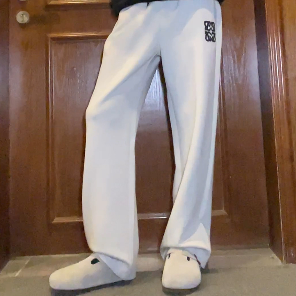 【luojia】秋冬季加绒款时尚百搭运动针织轻奢休闲男士宽松裤K1505