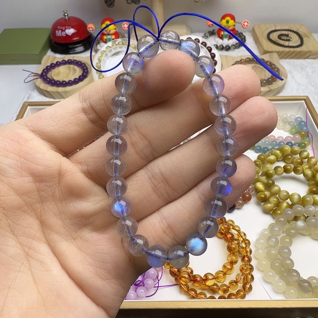 月光石手串未镶嵌灰月光