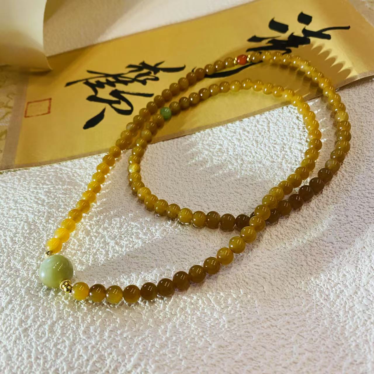 【V姐珠宝】HL11205 和田玉金山糖设计款项链 6mm