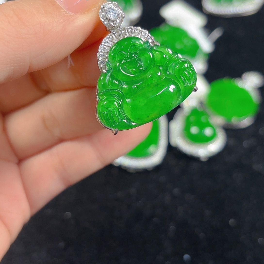 翡翠银S925镶嵌吊坠(不含链)