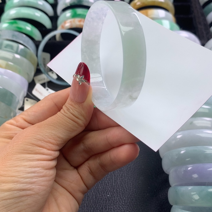 翡翠未镶嵌手镯方镯55+