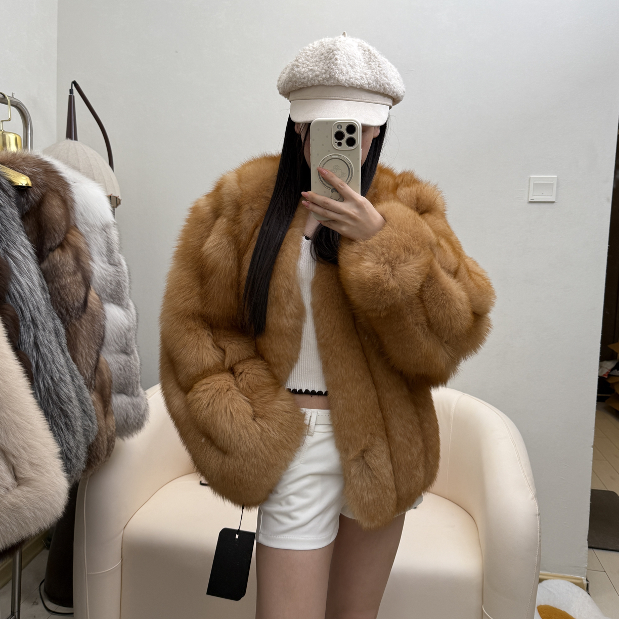 「烈焰玫瑰」狐狸皮整皮皮草外套女中长款时尚大气高端2026款