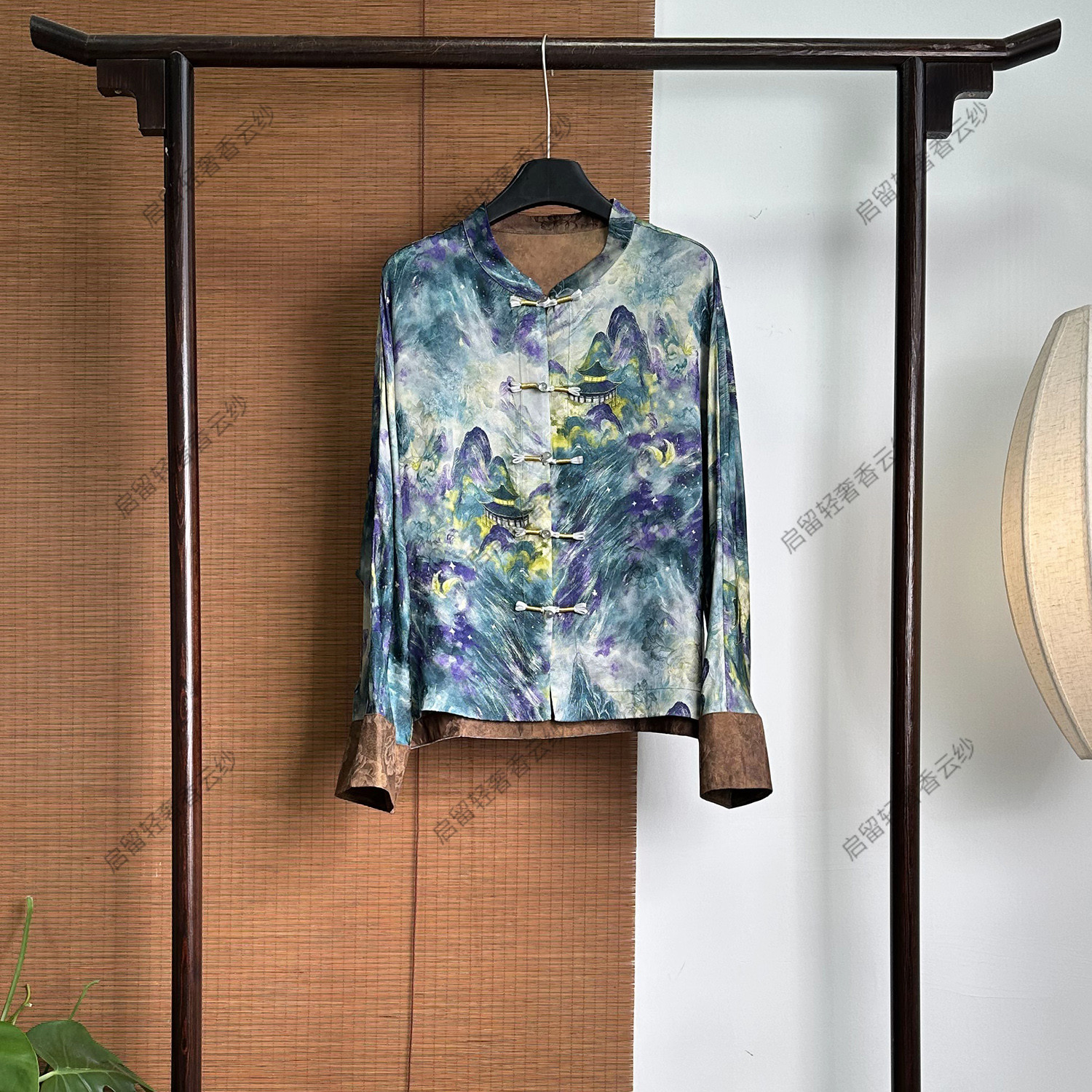 【253563】山水画  新中式45姆米 织花外套