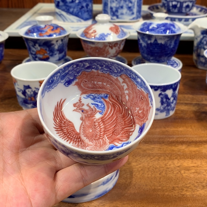 自成堂柴窑 釉里红凤