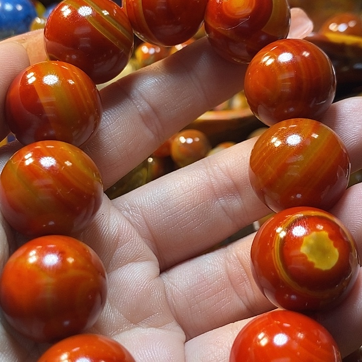 美***瓜玛瑙/玉髓未镶嵌手链