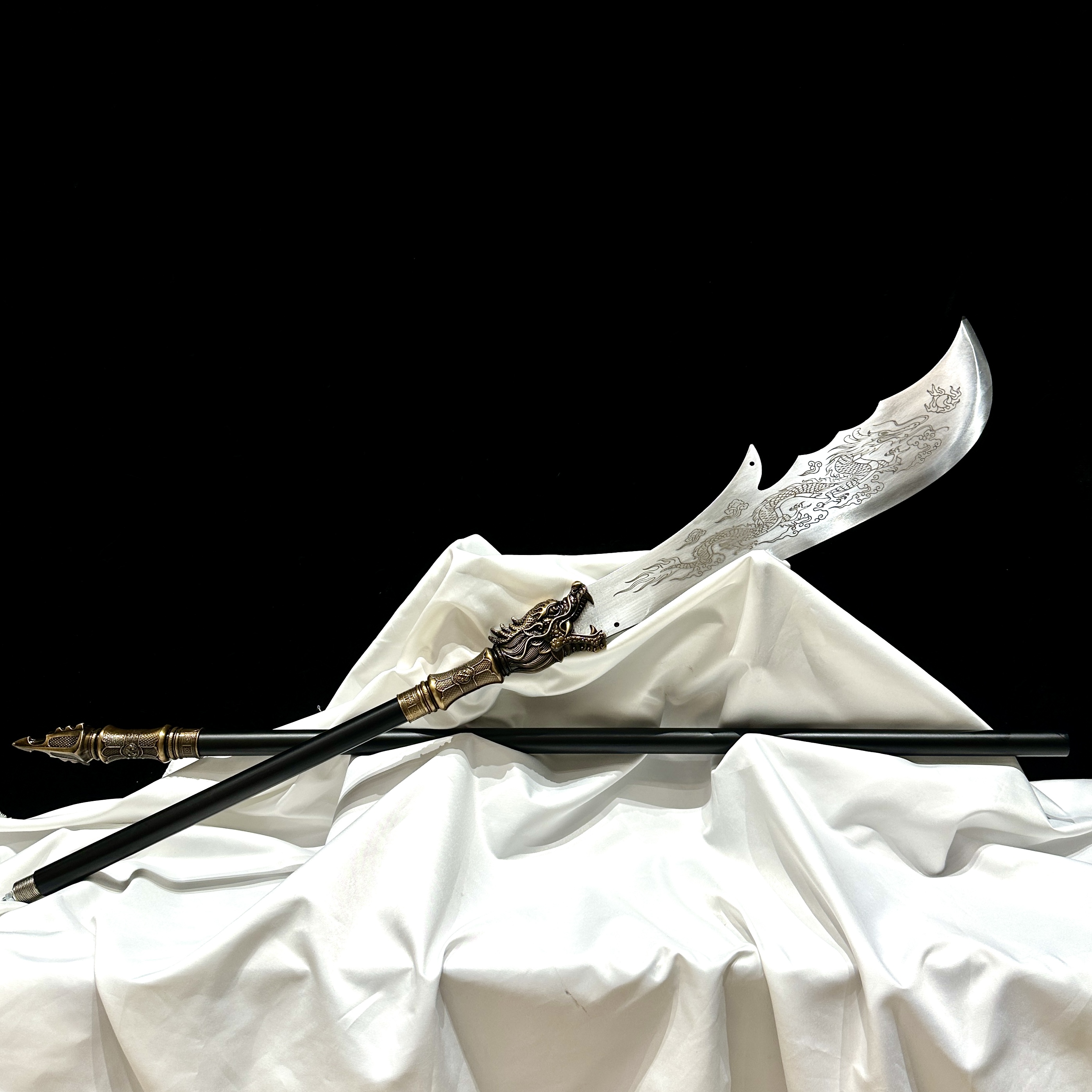 【墨隐星落】G青龙偃月刀 高碳钢 优质加厚合金 工艺品 未开刃