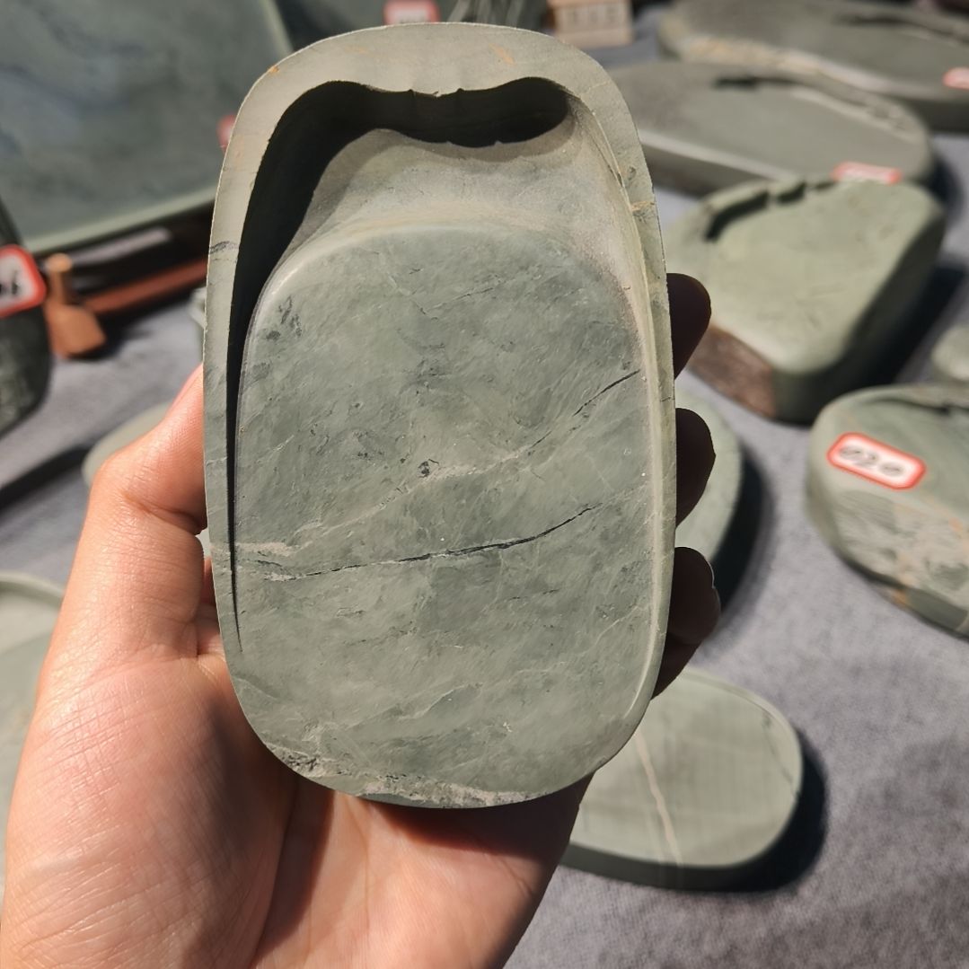 1***3老坑洮砚 ，鸭头绿花池砚