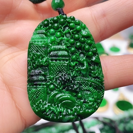 翡翠耳饰18K金镶嵌闲*挂件