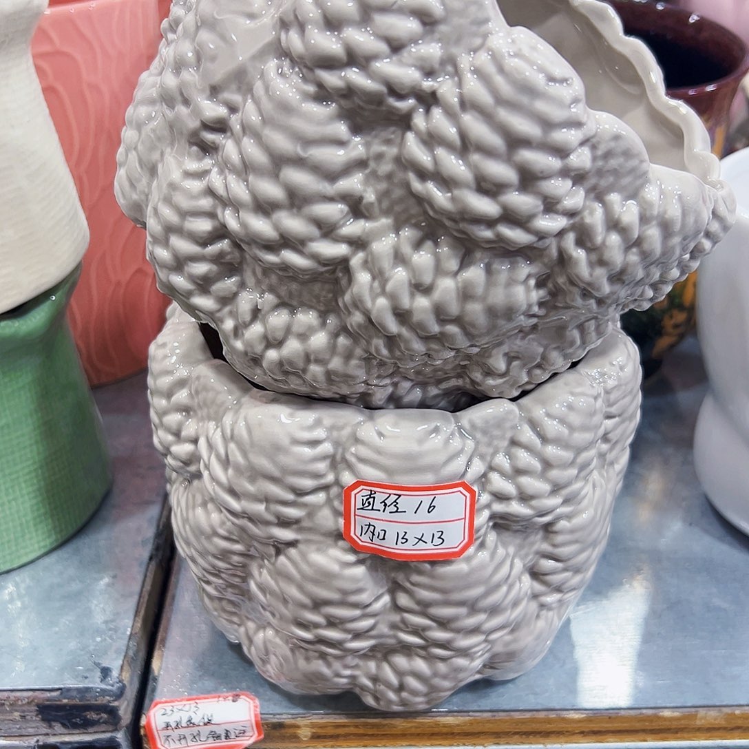 有孔外贸尾单陶瓷花盆凑单10米包邮