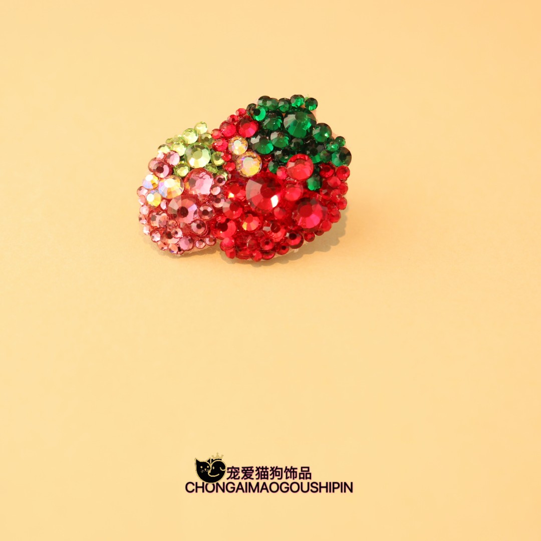 宠物饰品可爱草莓发夹马尔济斯约克夏西施A211