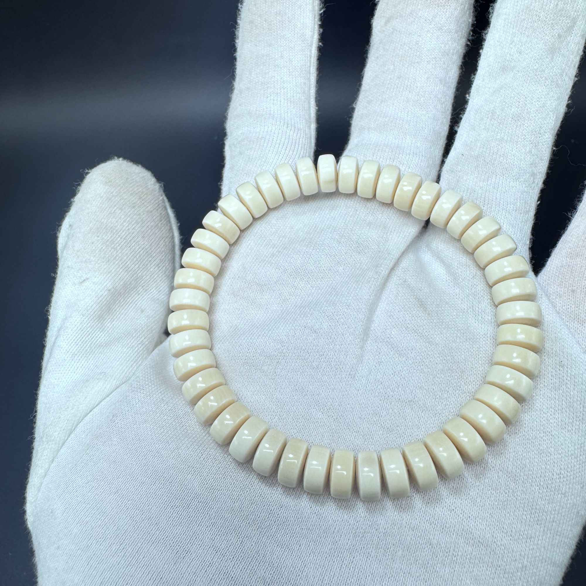 【猛犸兄弟】TT0011猛犸象牙手串猛犸牙冰料药片4*8mm手串