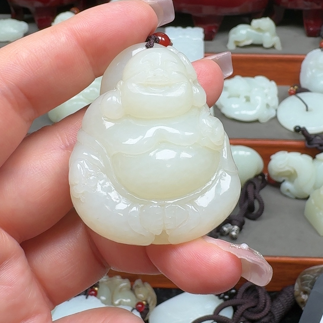 七***夕和田玉未镶嵌挂件