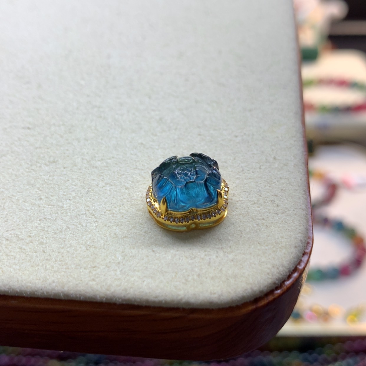 【闪购商品】碧玺吊坠(不含链)18K金镶嵌碧玺