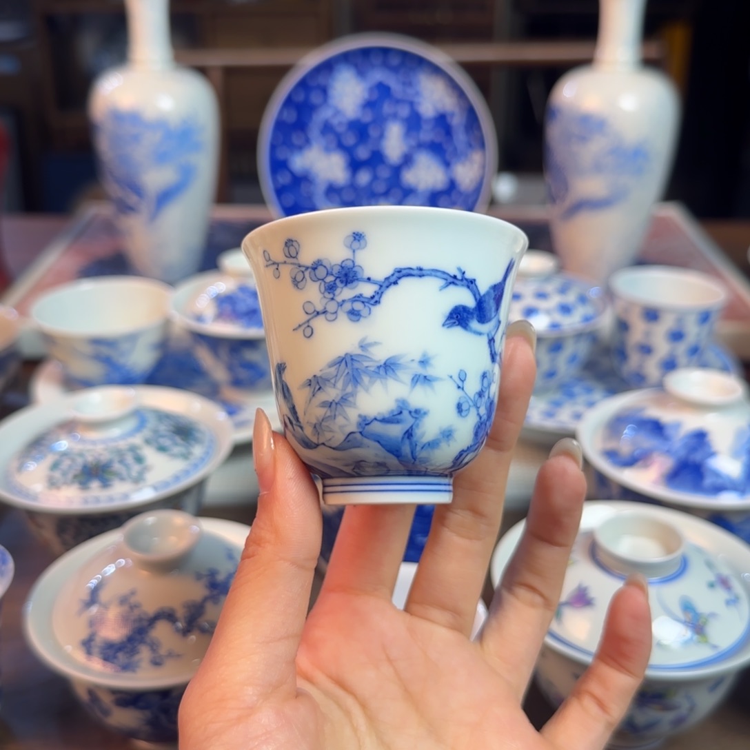 名窑口 花鸟杯主人杯