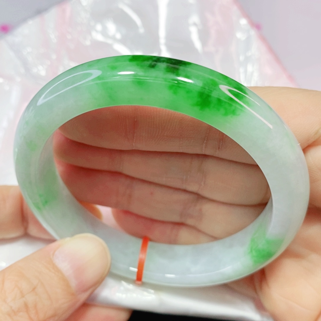 未镶嵌手镯翡翠富*57.6圈口正圈-高货微瑕捡漏