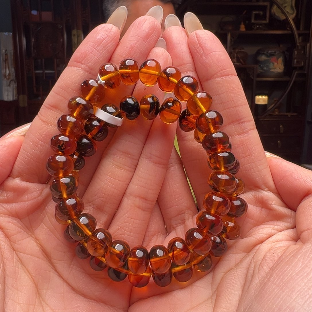 琥珀裸石未镶嵌抚顺琥珀10123多样性发其一9mm