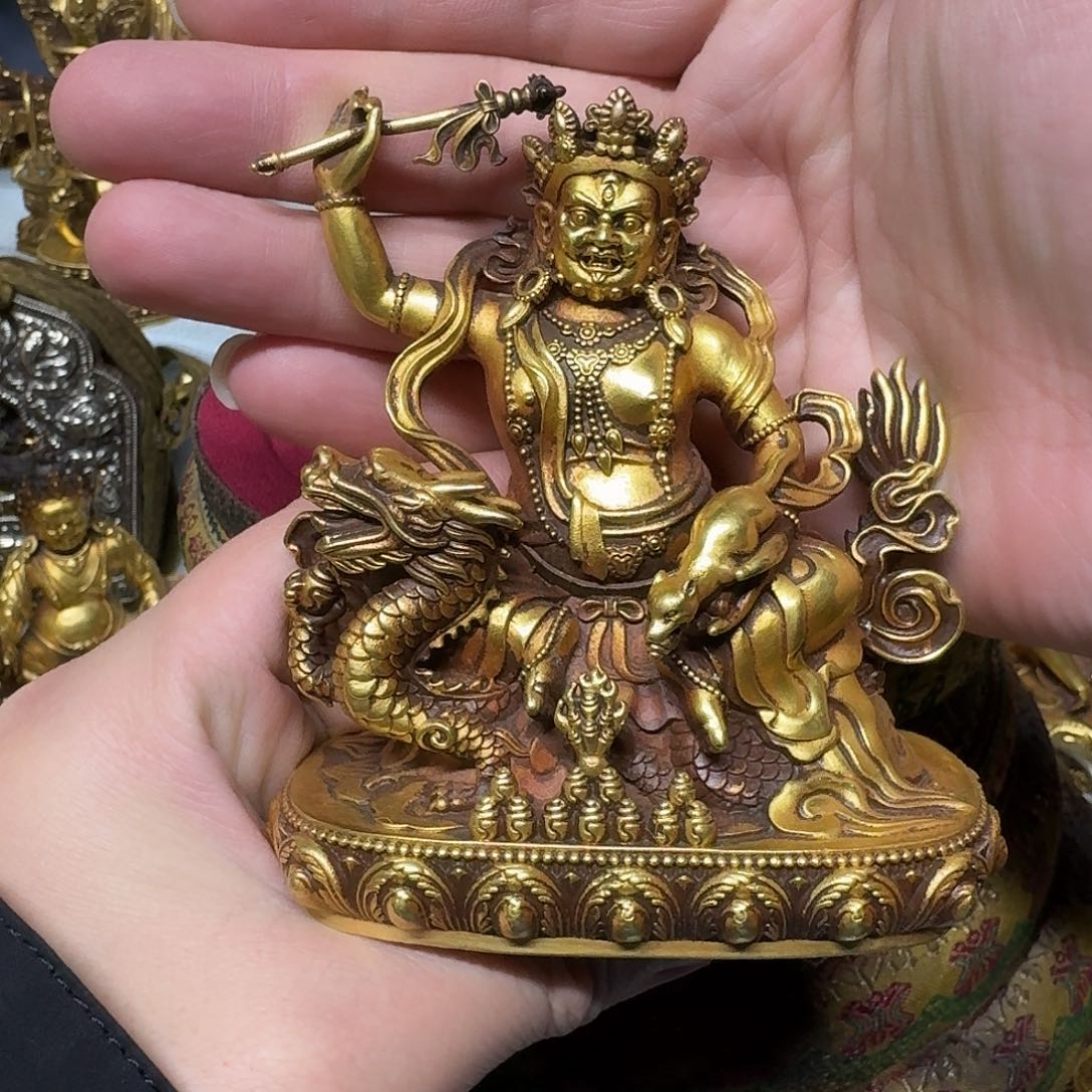 京门圜铜鎏金的白财神