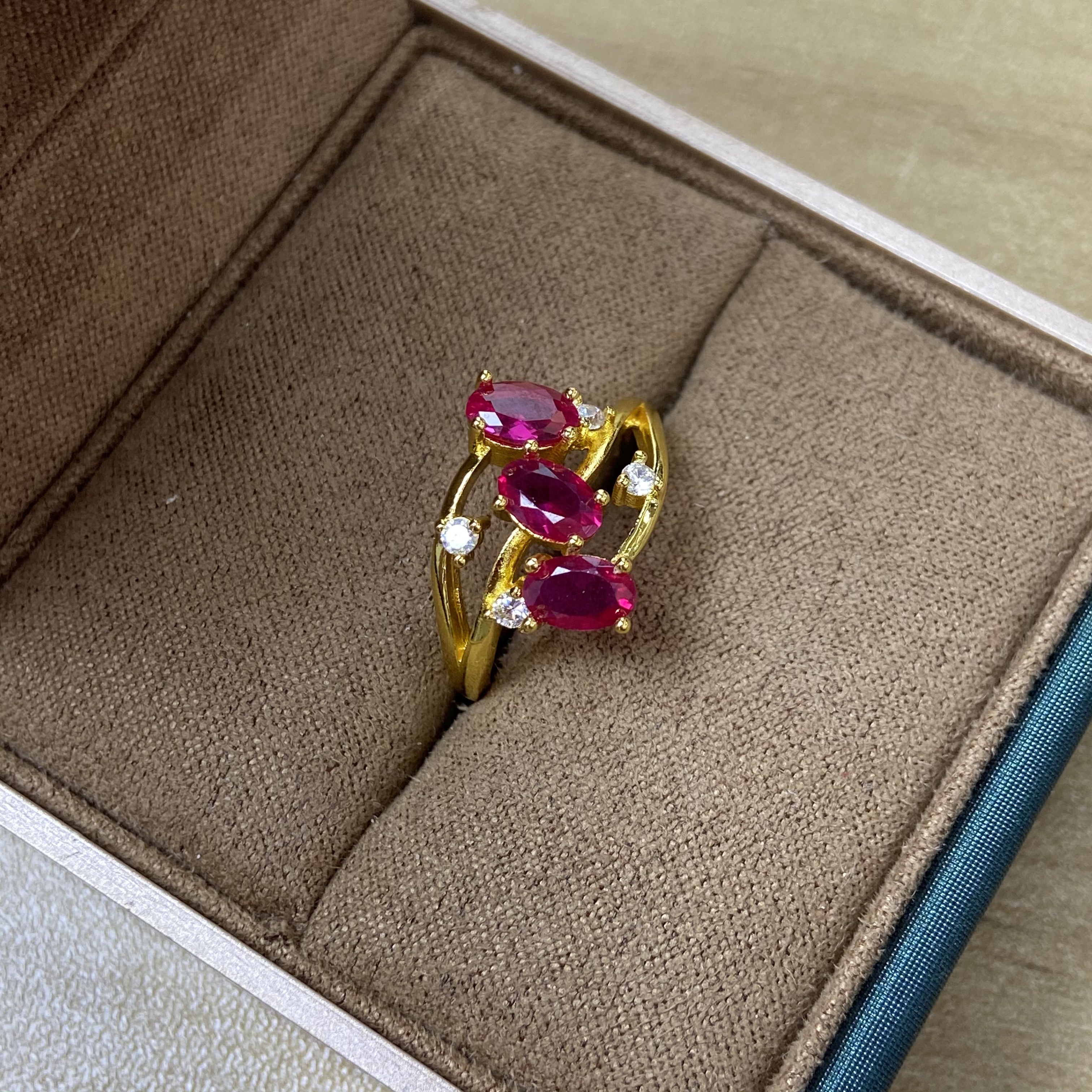 经典国风天然红宝石戒指1623