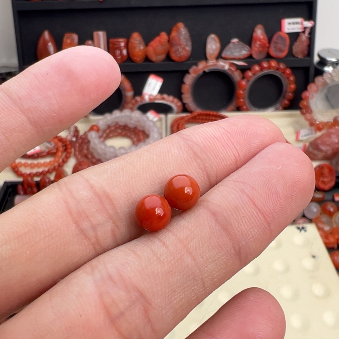 禅***雾南红玛瑙未镶嵌颈饰两颗