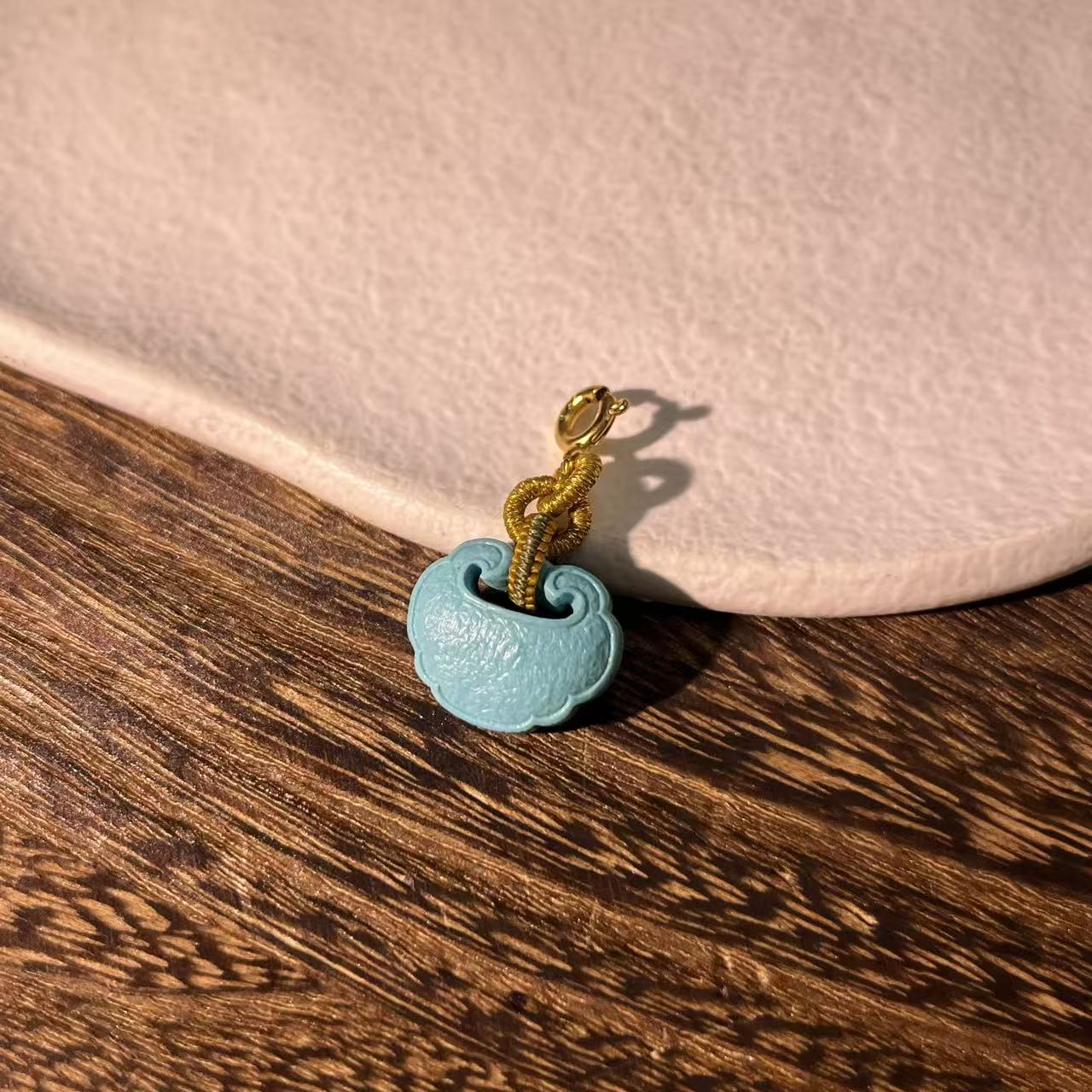 如意锁-绿松石银多宝吊坠-A2953