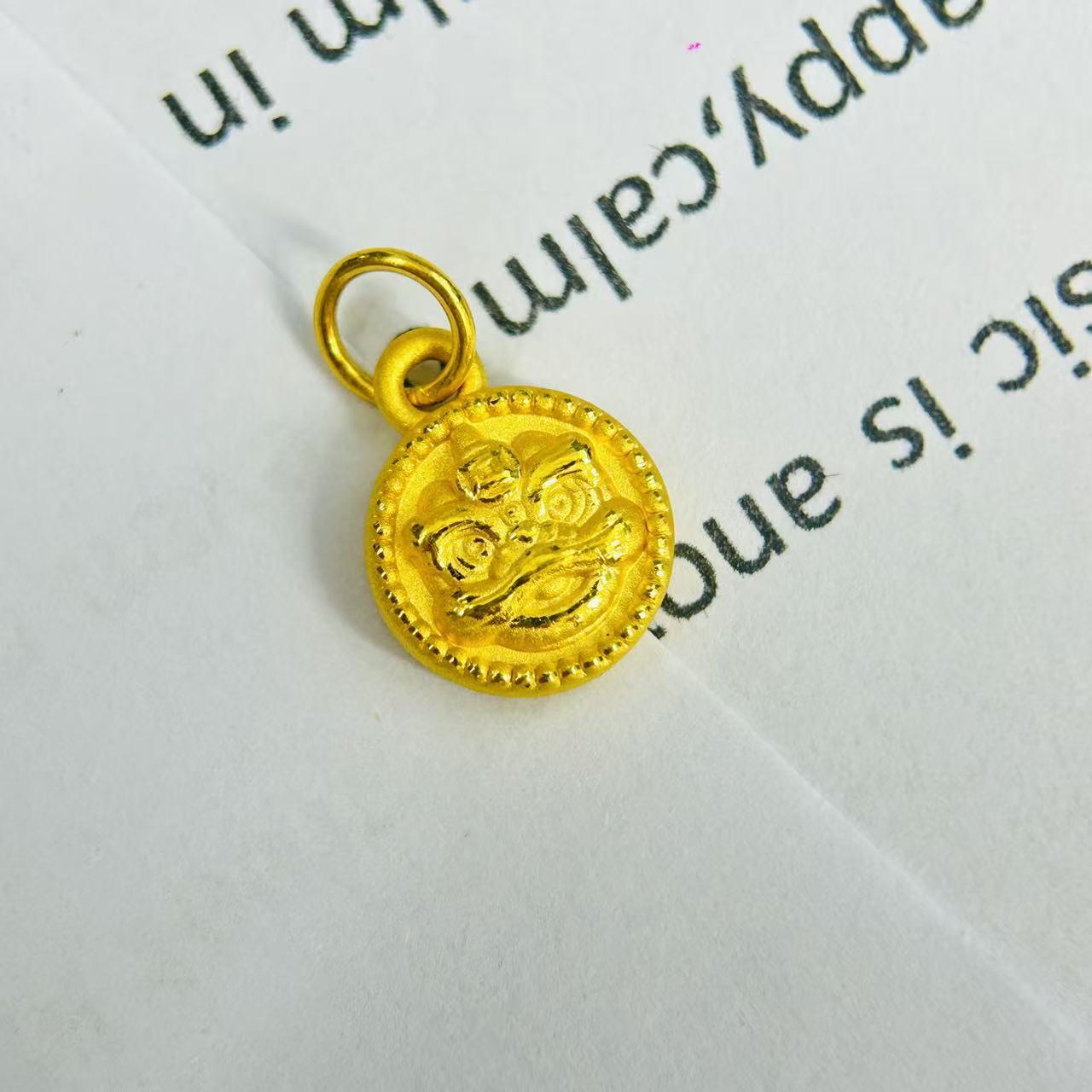 顺鑫黄金足金999平安金狮提溜配件DP2946-0880