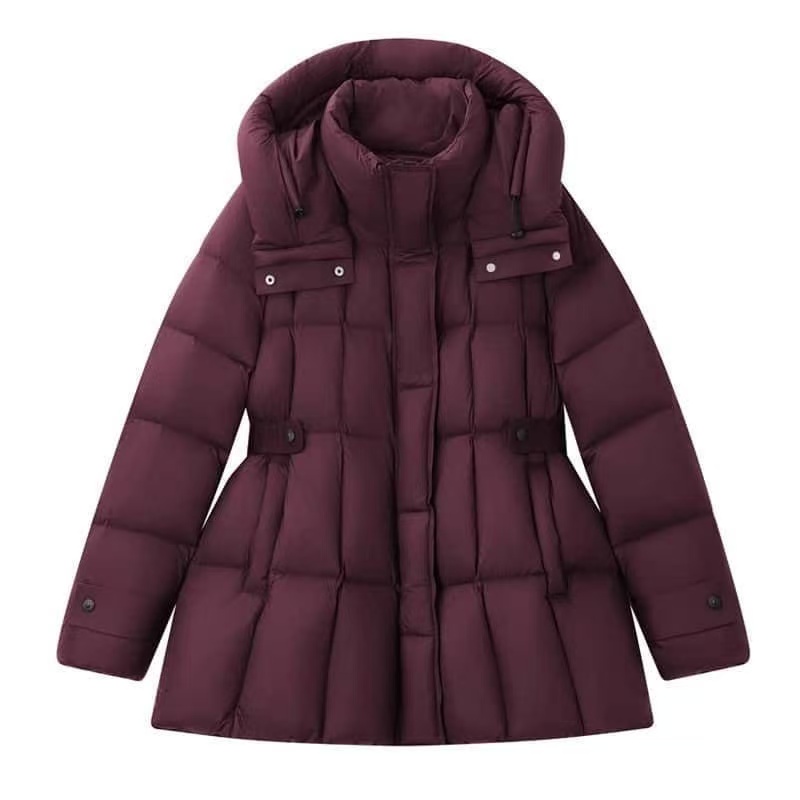 棉服女新款2025连帽厚款拉链中长款韩版保暖时尚收腰修身遮肉棉衣