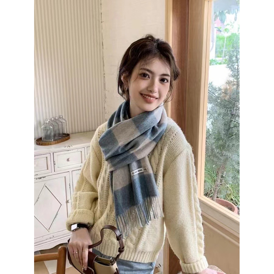 内蒙古厂家直邮百搭保暖时尚羊毛小围巾32️180cm情侣同款 ins